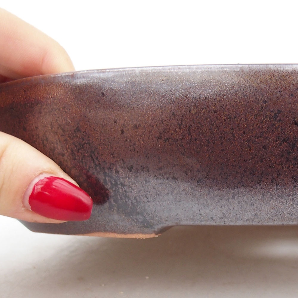 Keramická miska na bonsaje 22 x 17 x 4 cm, hnedá