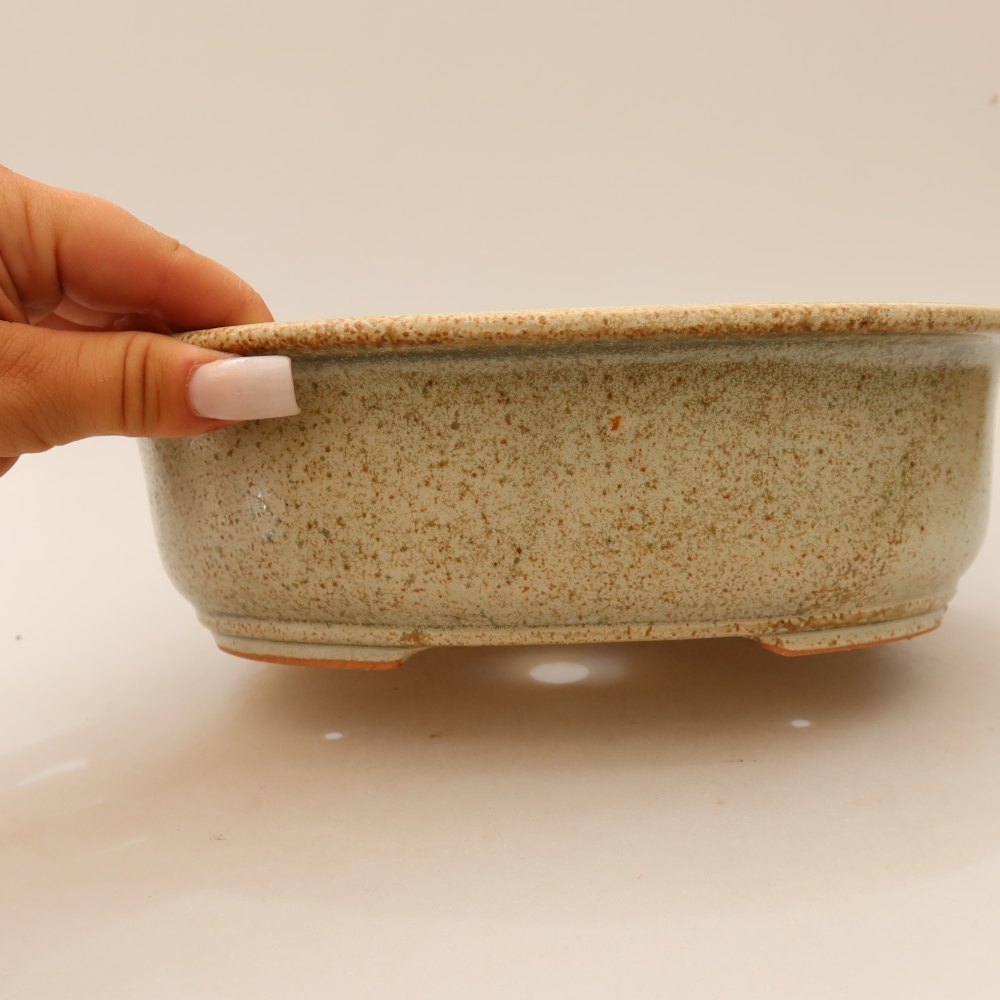 Keramická miska na bonsaje 23 x 19 x 8 cm, farba béžová