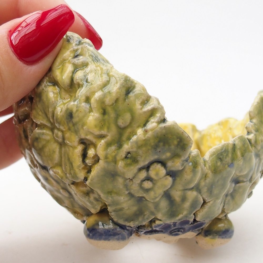 Keramická mušľa 8,5 x 7,5 x 6 cm , žltá