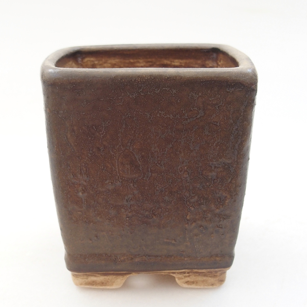Keramická bonsai miska 6,5 x 6,5 x 7 cm, farba hnedá
