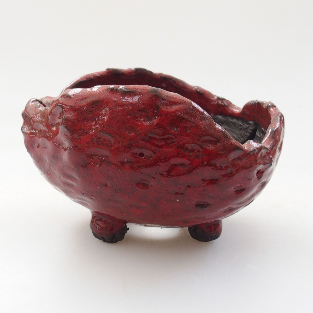 Keramická Škrupina 8,5 x 8 x 6 cm , farba červená