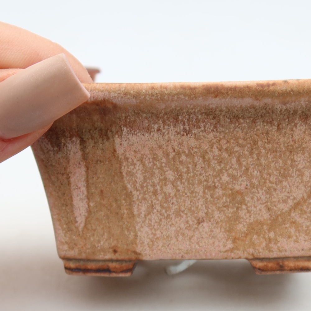 Keramická miska na bonsaje 8,5 × 6 × 4 cm, farba ružová