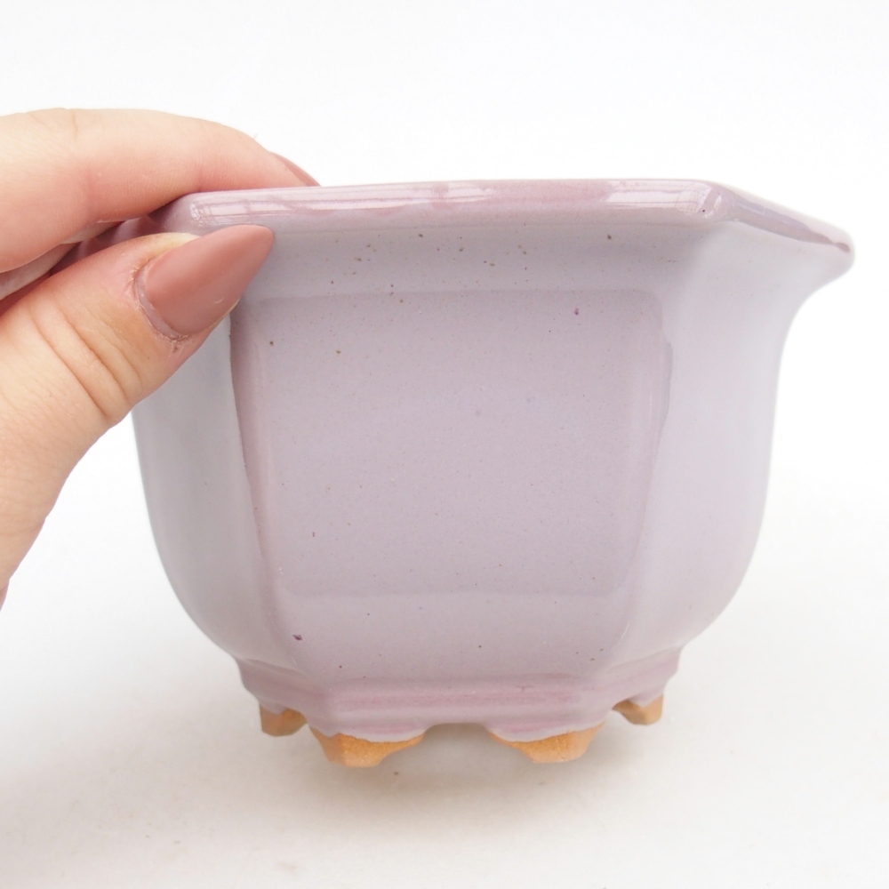 Keramická miska na bonsaje 13 x 11,5 x 8 cm, ružová