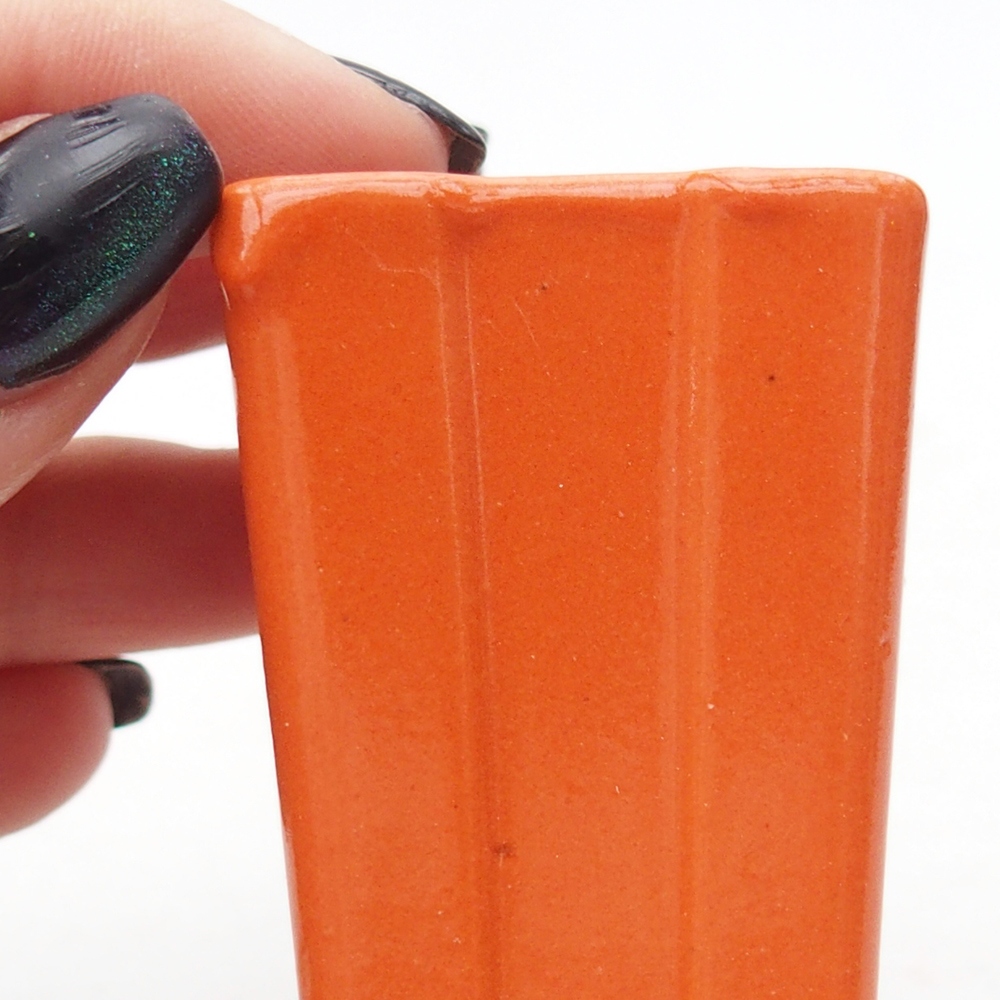 Mini bonsajová miska 3,5 x 3,5 x 5,5 cm, oranžová