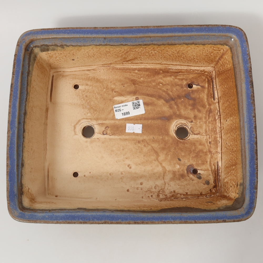 Keramická miska na bonsaje 29,5 x 24 x 8 cm, farba modrá
