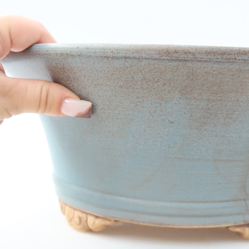Keramická bonsajová miska 29 x 29 x 12,5 cm, farba modrá