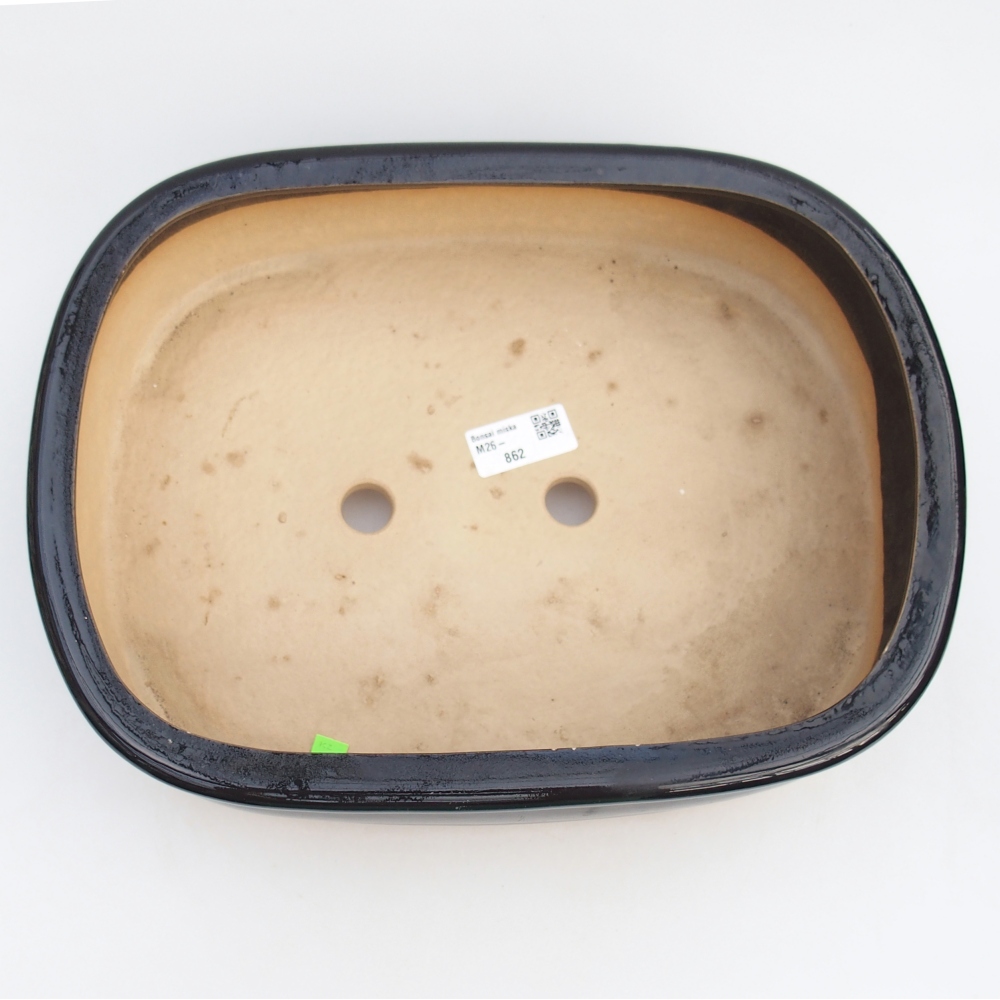 Keramická miska na bonsaje 31,5 x 24 x 8 cm, čierna