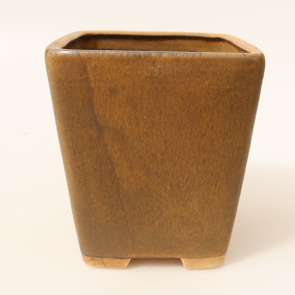 Keramická miska na bonsaje 10,5 x 10,5 x 12 cm, farba hnedá