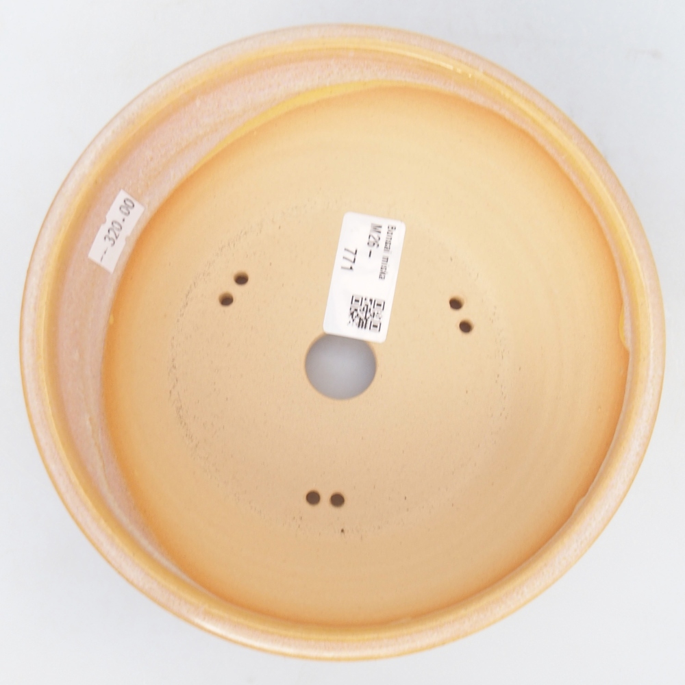 Keramická bonsajová miska 16,5 x 16,5 x 6,5 cm, farba hnedožltá