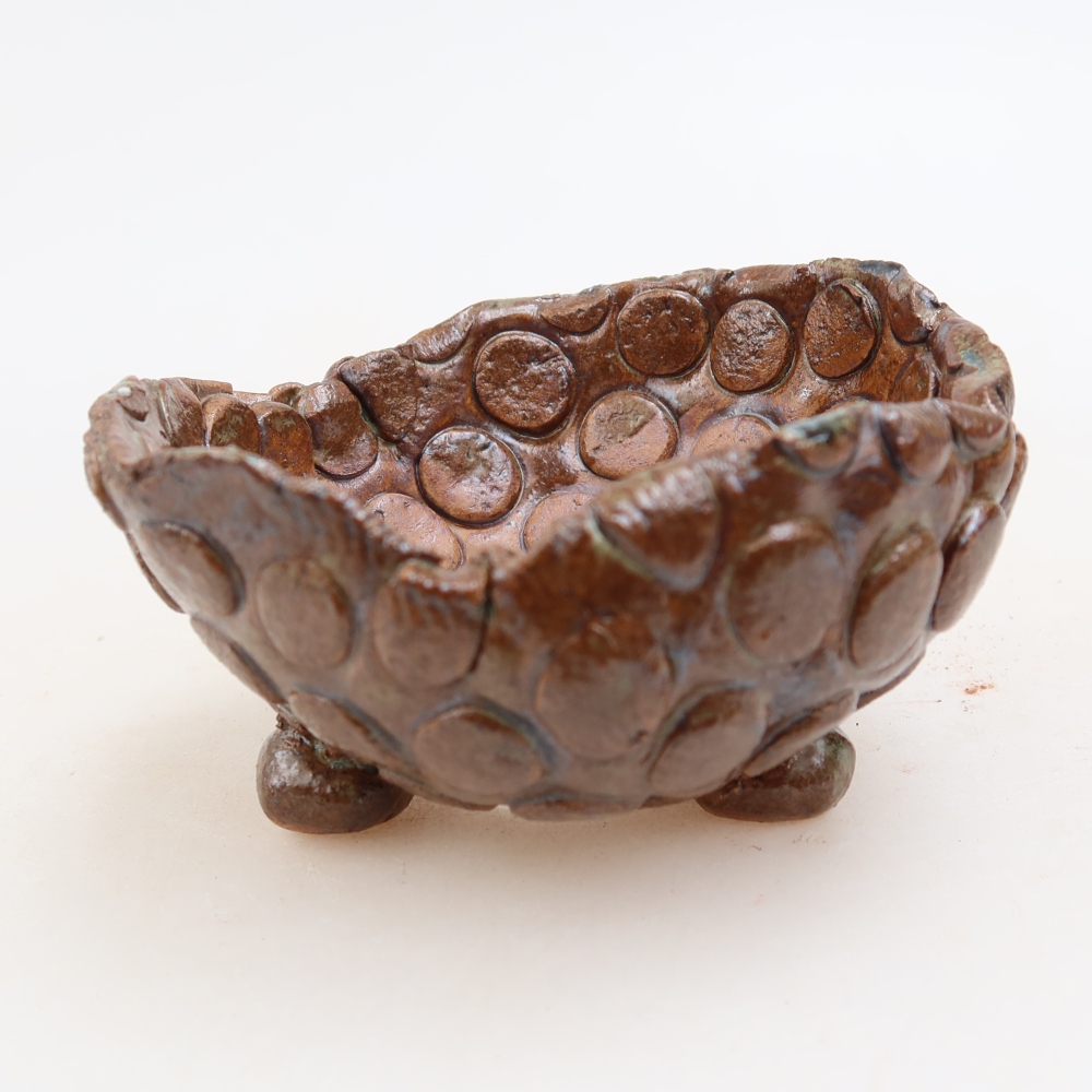 Keramická škrupina  8,5 x 8,5 x 5 cm, farba hnedozelená