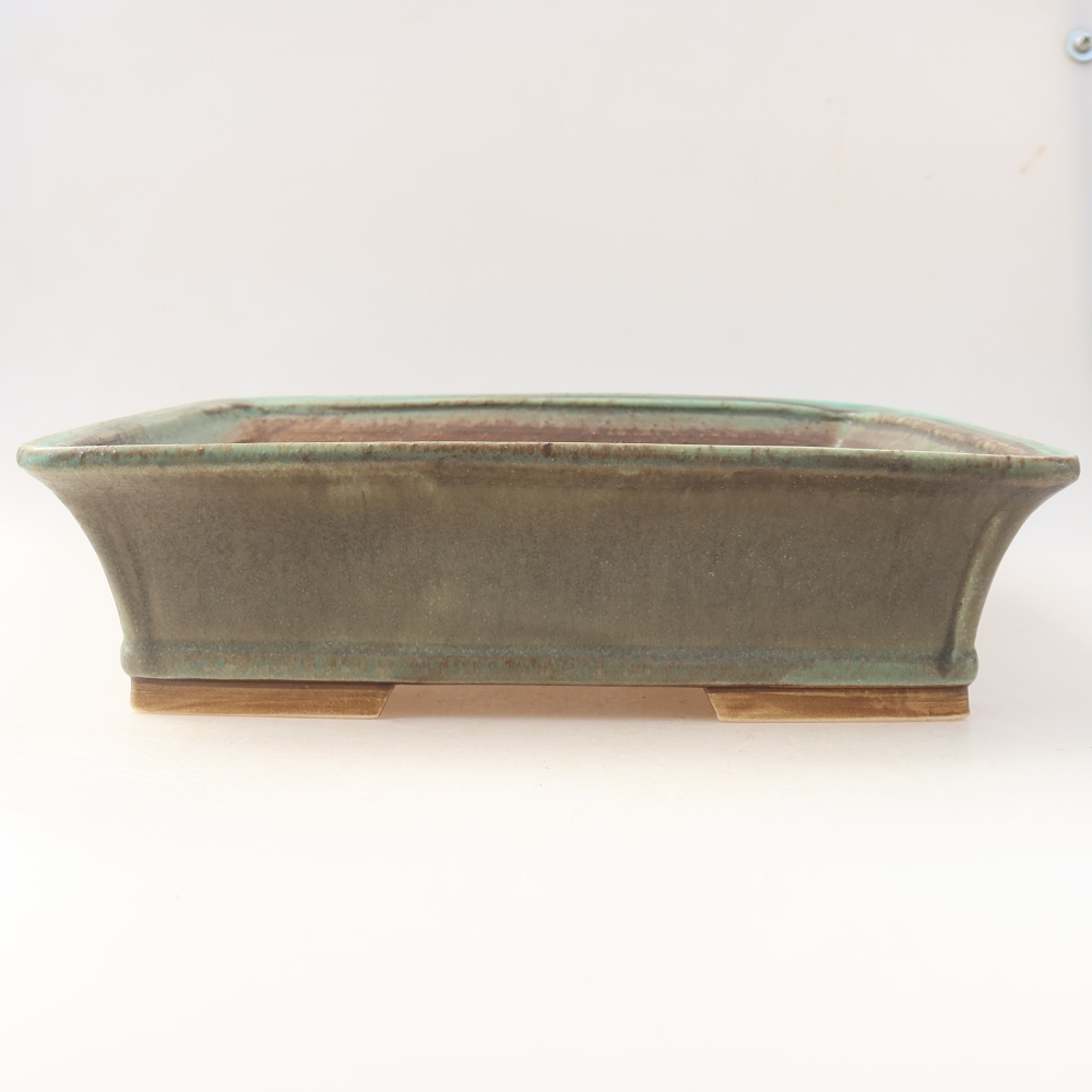 Keramická miska na bonsaje 29,5 x 24,5 x 8 cm, farba zelená