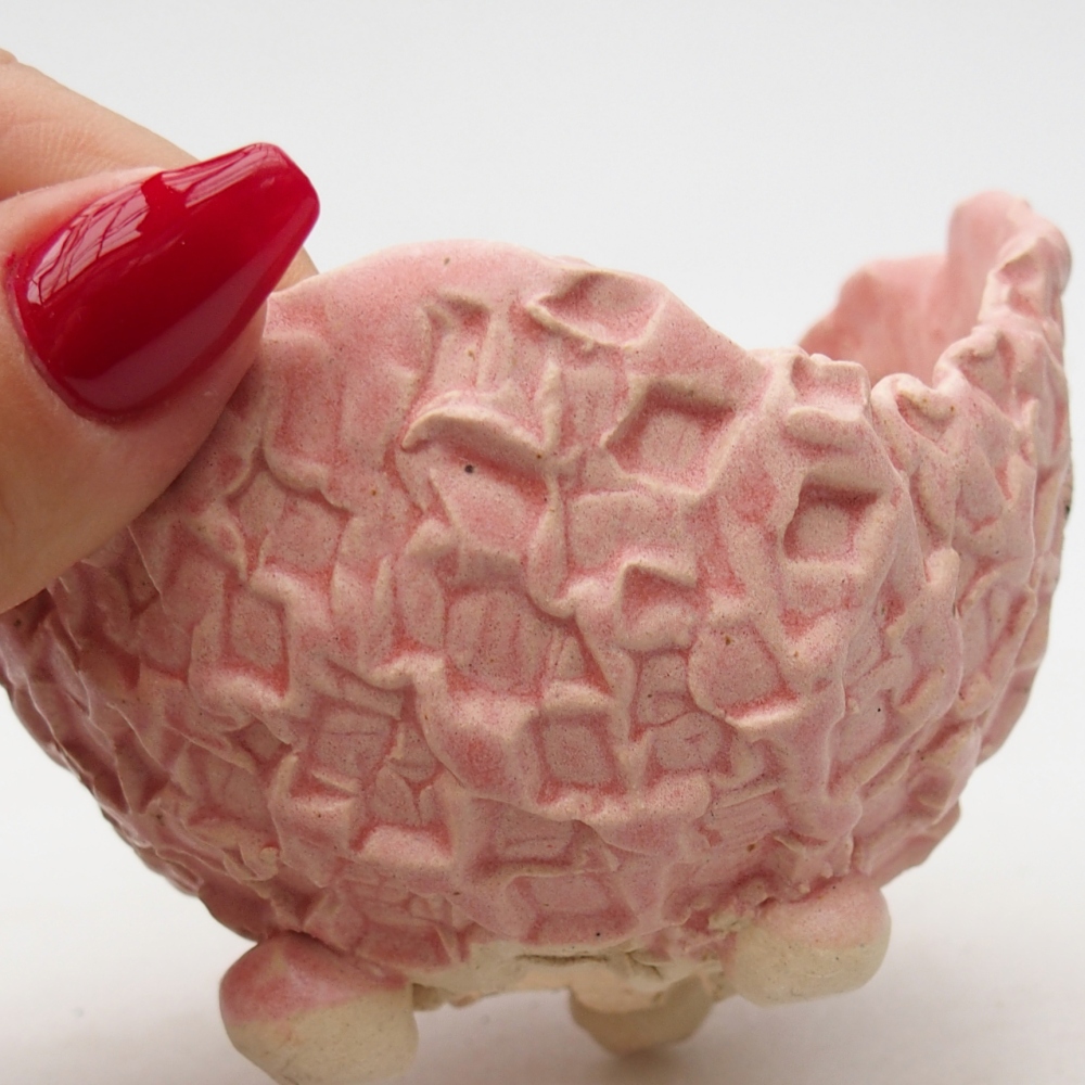 Keramická mušľa 8,5 x 8 x 7,5 cm , farba ružová
