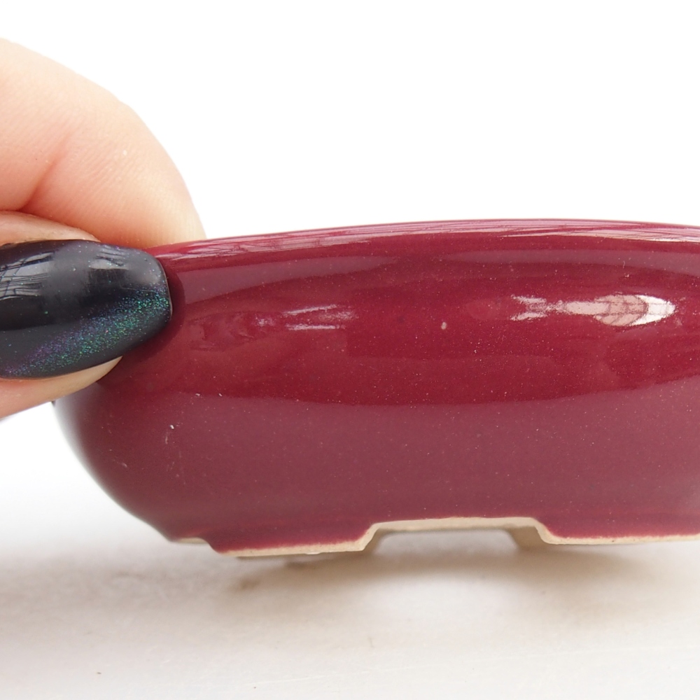 Mini bonsajová miska 8 x 6 x 2,5 cm, bordová