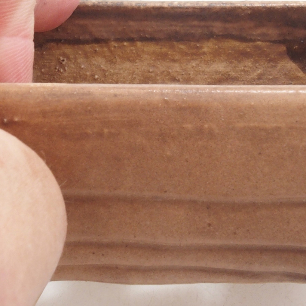 Keramická bonsai miska 9 x 7,5 x 3,5 cm, farba hnedá
