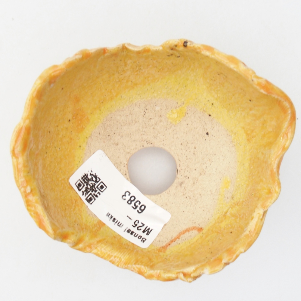 Keramická mušľa 9 x 8 x 6 cm , žltá