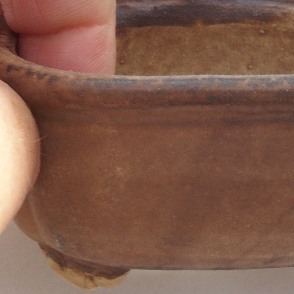 Keramická bonsai miska 7,5 x 7,5 x 3,5 cm, farba hnedá
