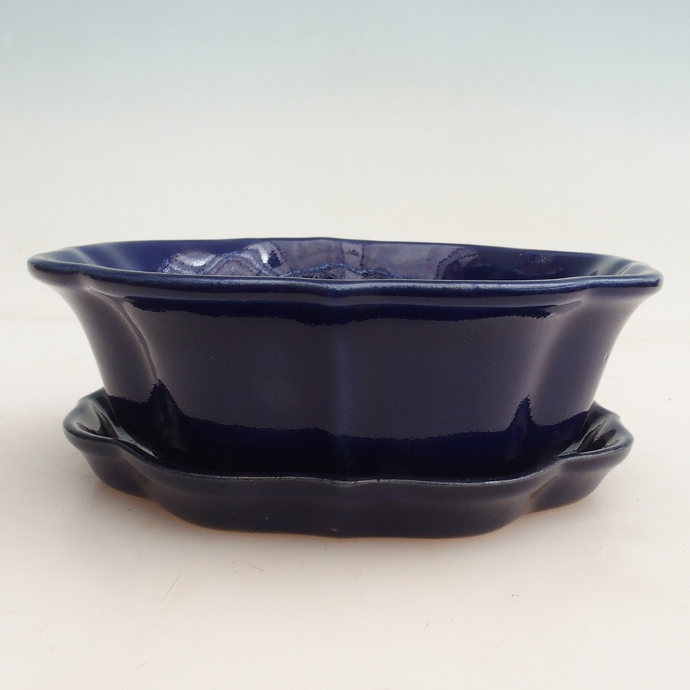 Bonsai miska + podmiska H06 – 14,5 x 14,5 x 5 cm.