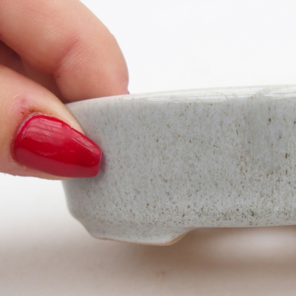 Keramická miska na bonsaje 9,5 x 8 x 3 cm, sivá