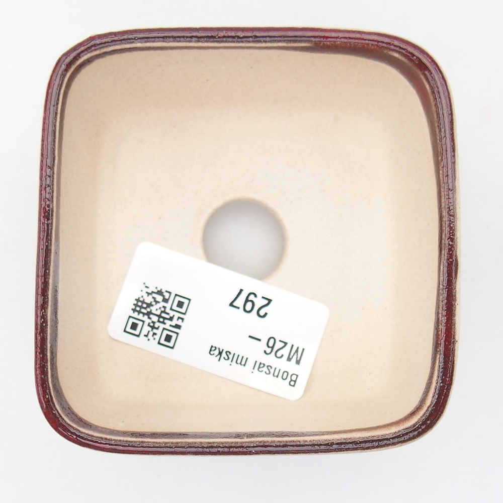 Mini bonsajová miska 7 x 7 x 4 cm, farba červená