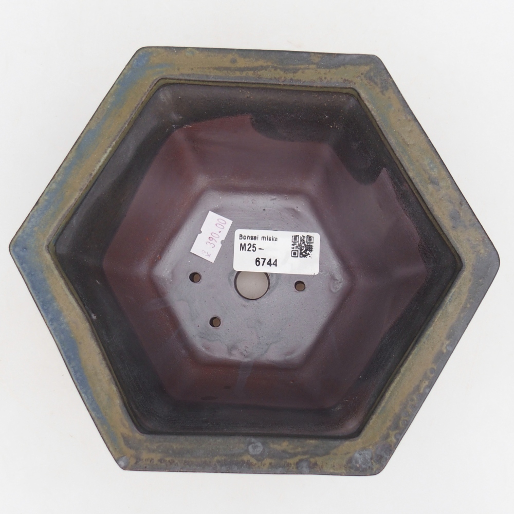 Keramická miska na bonsaje 18,5 x 16,5 x 9 cm, hnedá