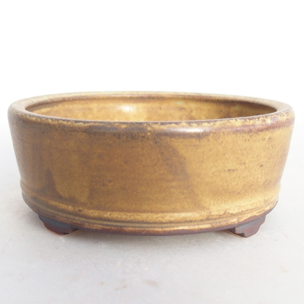 Keramická miska na bonsaje 9 x 9 x 3,5 cm, hnedá