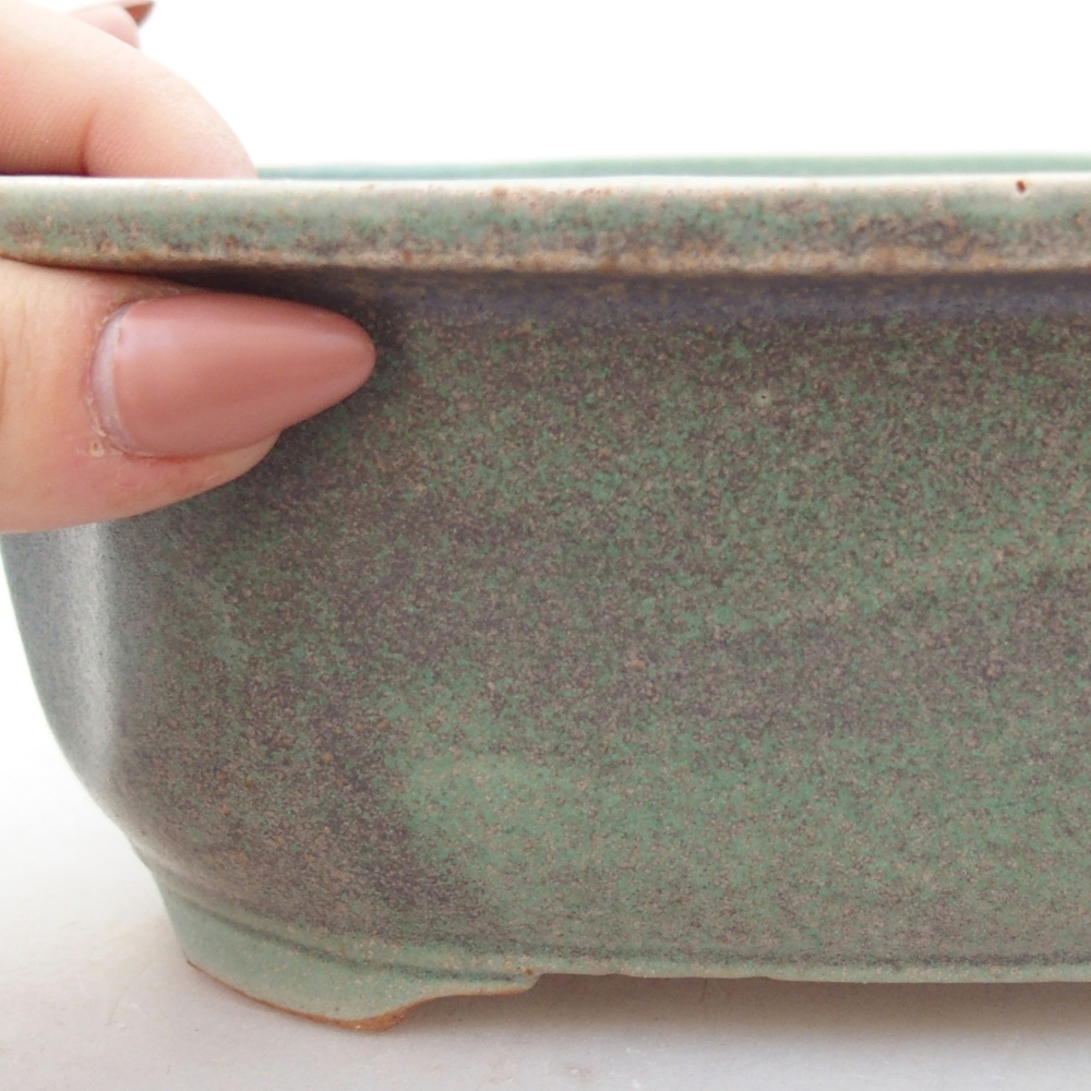 Keramická bonsajová miska 22 x 18 x 7 cm, zelená