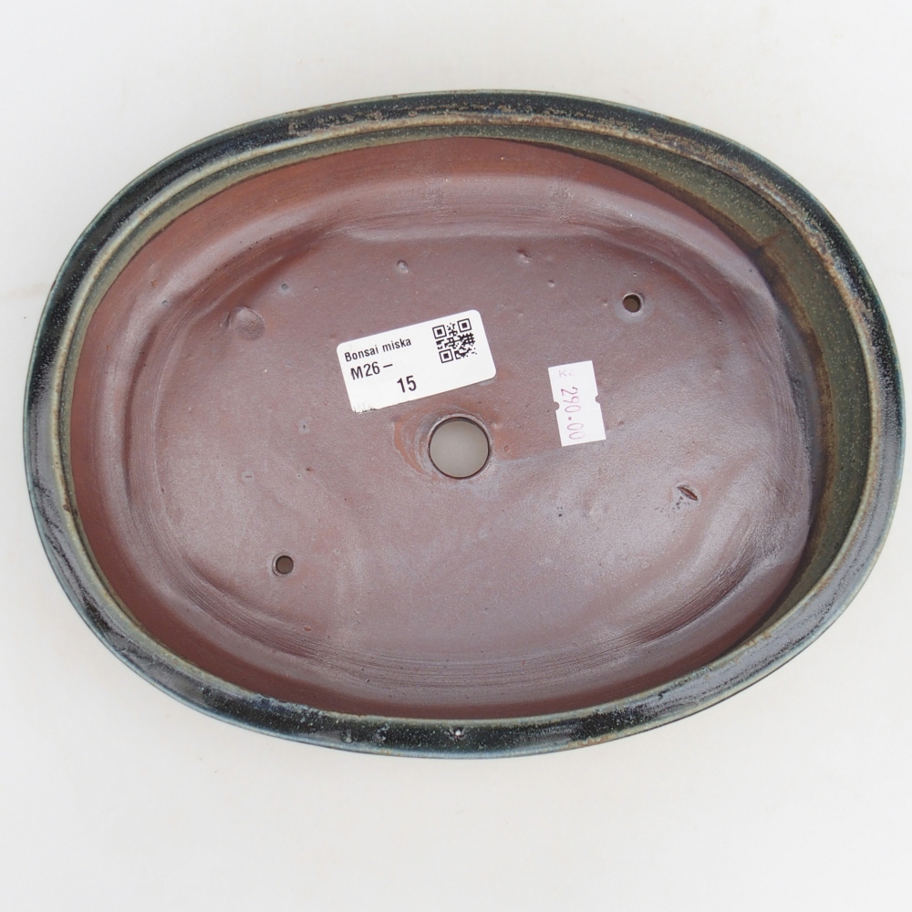 Keramická bonsajová miska 22,5 x 17 x 4,5 cm, zelená