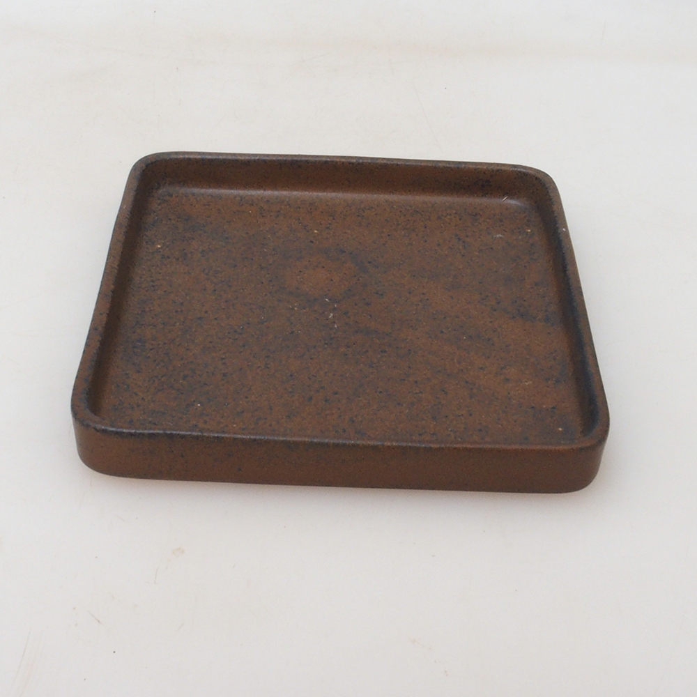 Bonsai podmiska štvorc 13,5 x 13,5 x 1,5 cm - hnedá