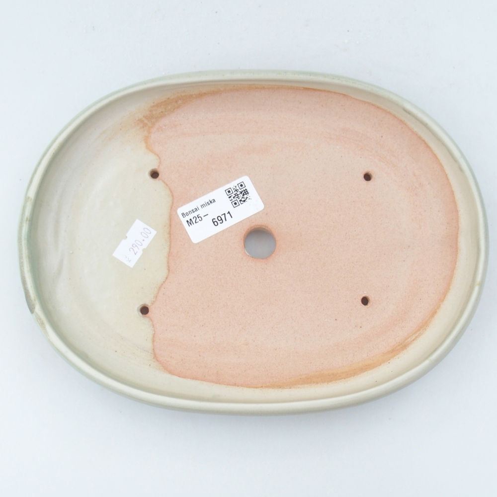 Keramická bonsajová miska 22,5 x 16,5 x 3 cm, zelená