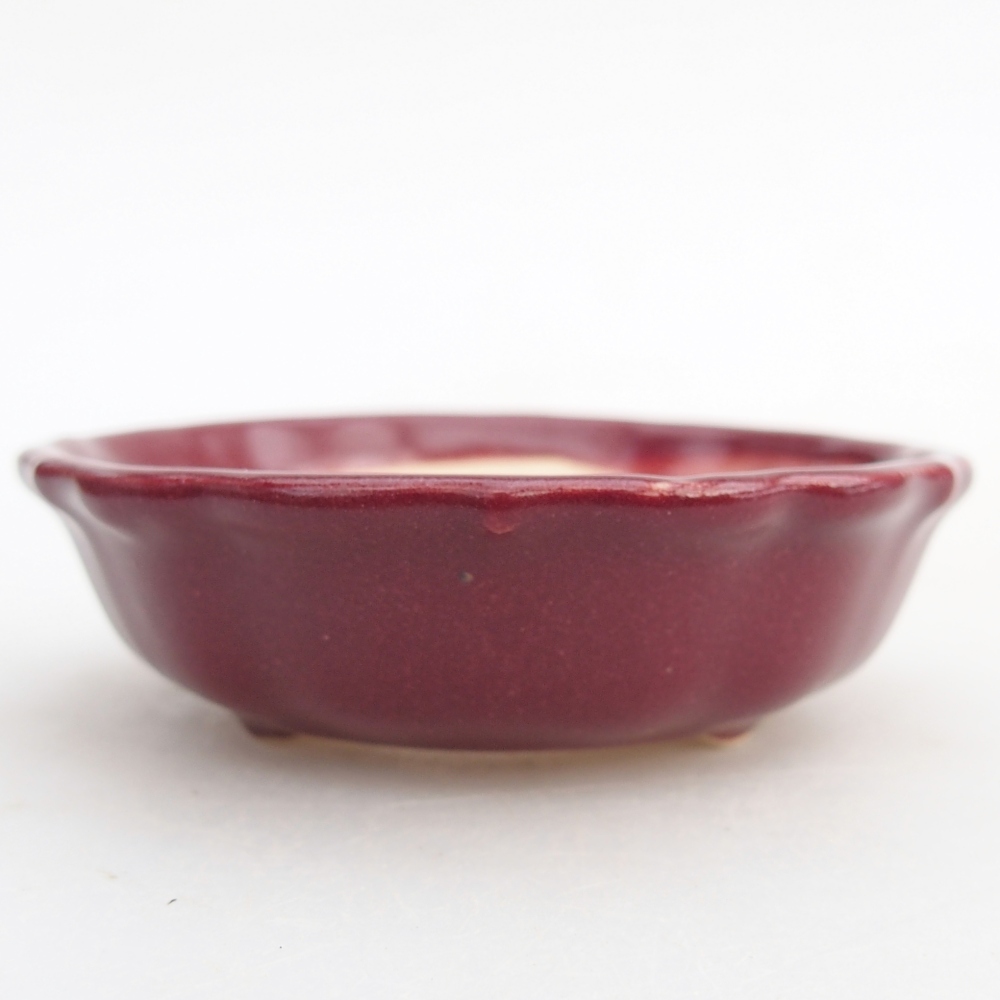 Mini bonsajová miska 7,5 x 7,5 x 2,5 cm, bordová