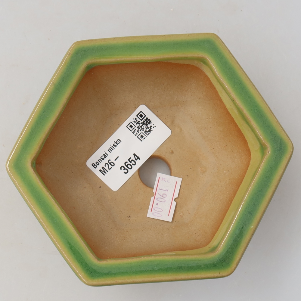 Keramická miska na bonsaje 12 x 10,5 x 4,5 cm, zelená