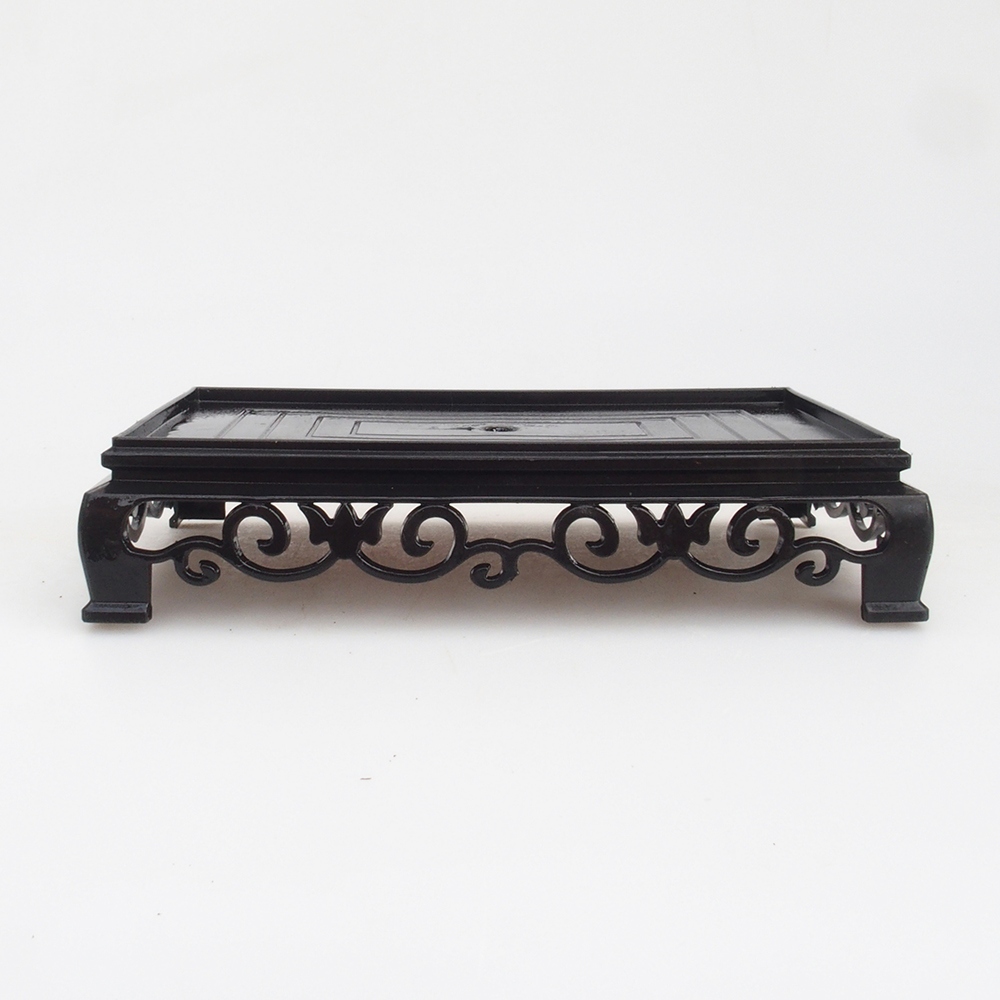 Bonsai stolík plastový obdĺžnikový 15,5 x 10 x 3  cm, farba čierna