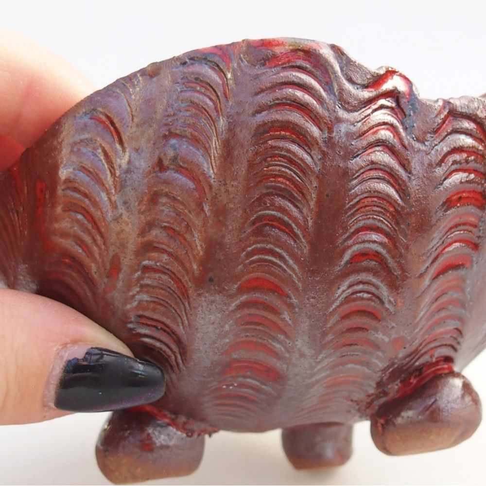 Keramická mušľa 10 x 10 x 8 cm , farba hnedá