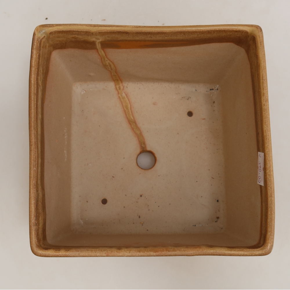 Keramická miska na bonsaje 15 x 15 x 10,5 cm, farba béžová