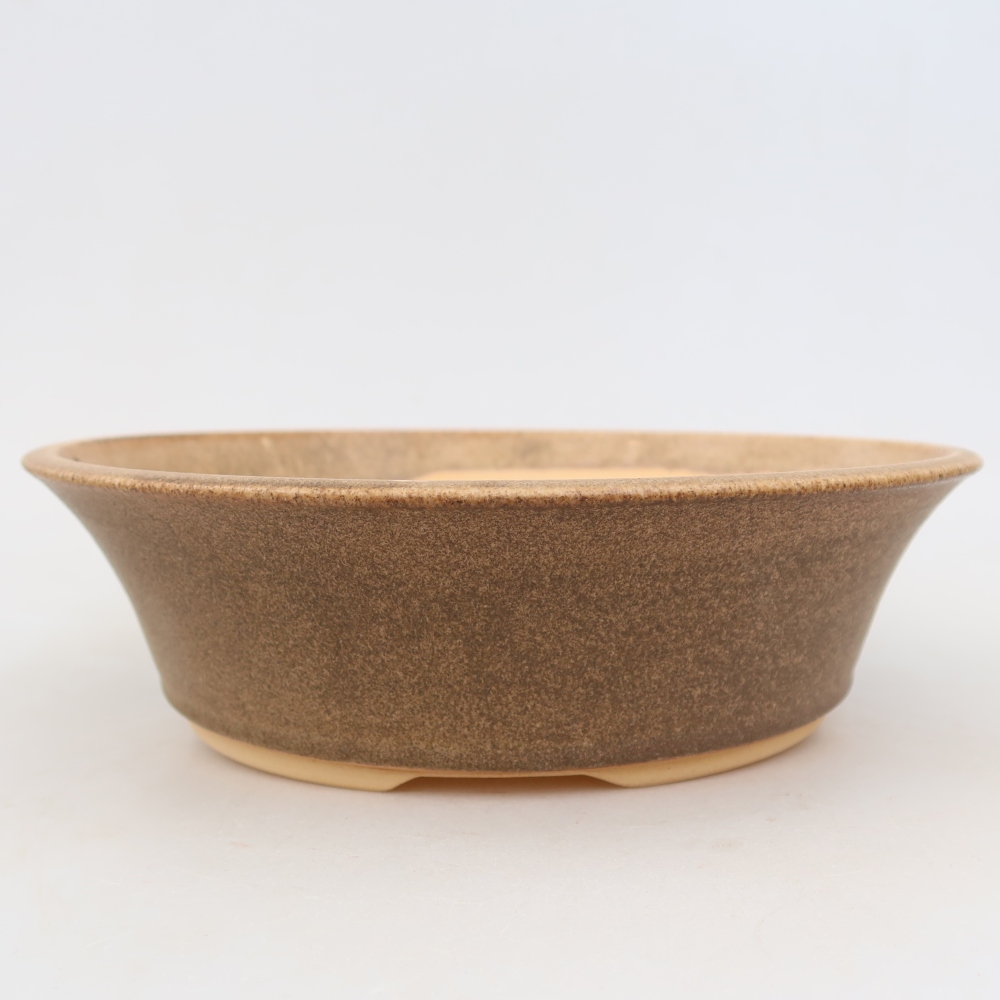 Keramická miska na bonsaje 25,5 x 25,5 x 7,5 cm, farba hnedá