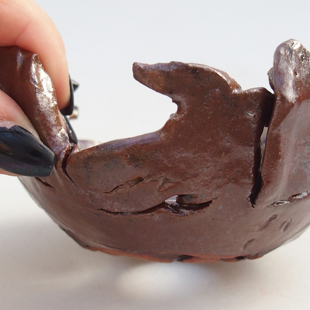 Keramická mušľa 10 x 10 x 5 cm , farba hnedá