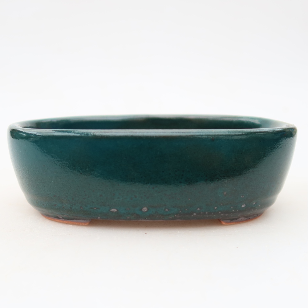 Keramická miska na bonsaje 13 x 8,5 x 4 cm, farba zelená