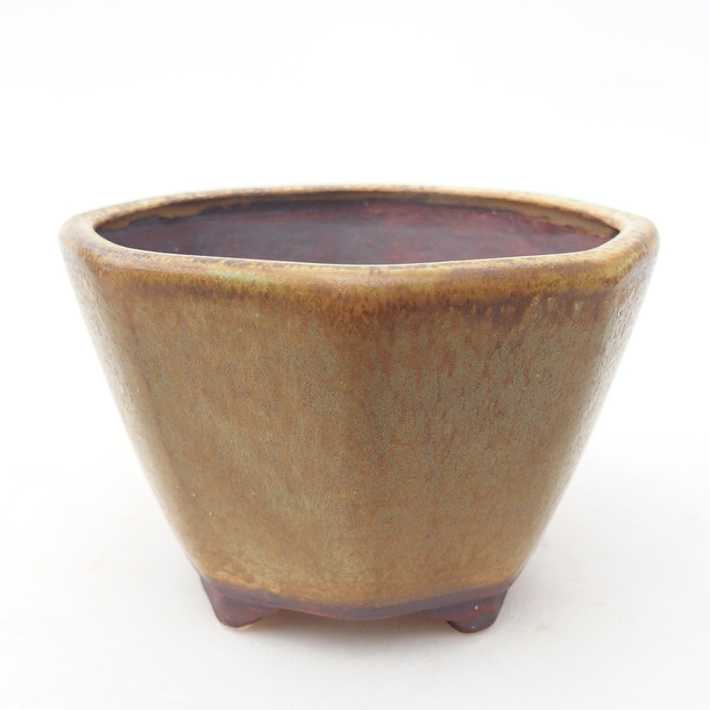 Keramická bonsai miska 8,5 x 8,5 x 6 cm, farba zelená