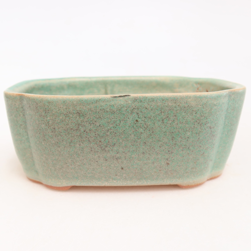 Keramická miska na bonsaje 12,5 x 10 x 4,5 cm, farba zelená