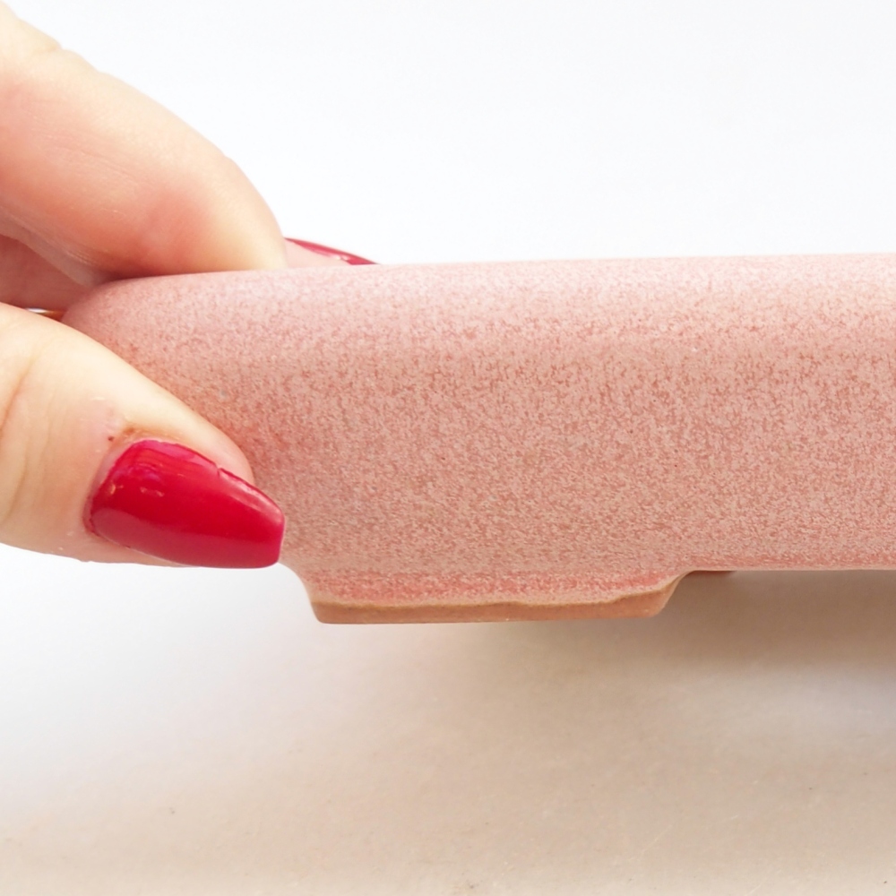 Keramická miska na bonsaje 16,5 x 13,5 x 3,5 cm, ružová