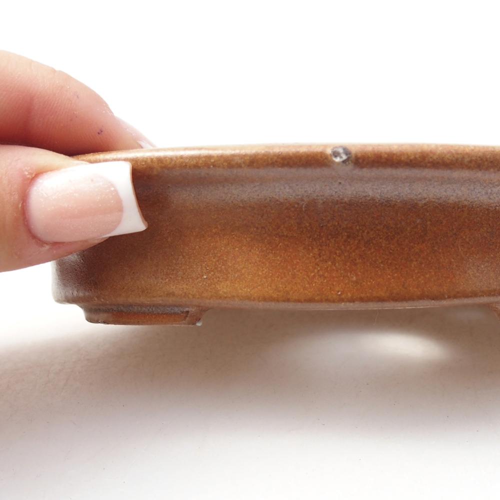 Keramická miska na bonsaje 13 x 10,5 x 3 cm, hnedá