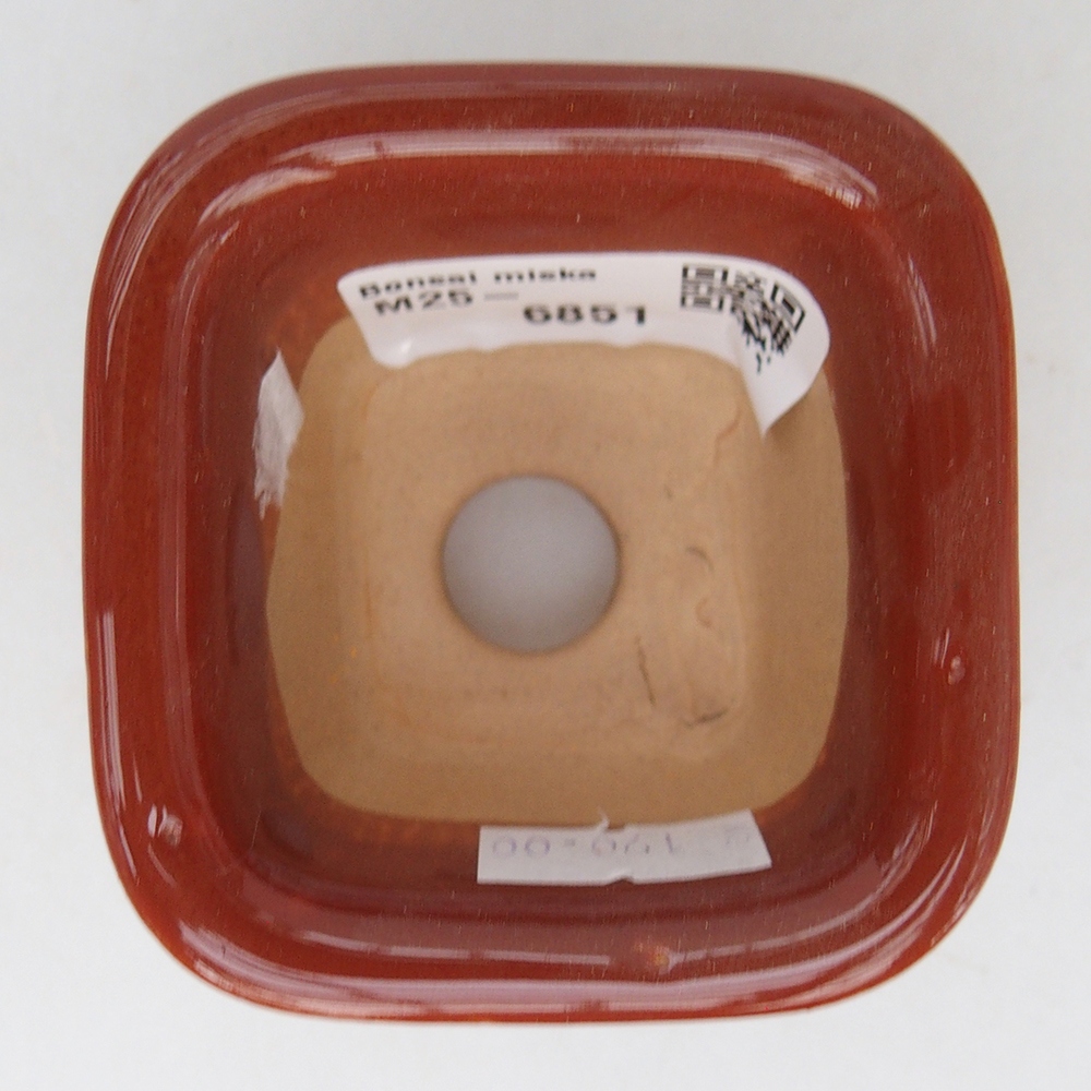 Keramická miska na bonsaje 6,5 x 6,5 x 4,5 cm, hnedá