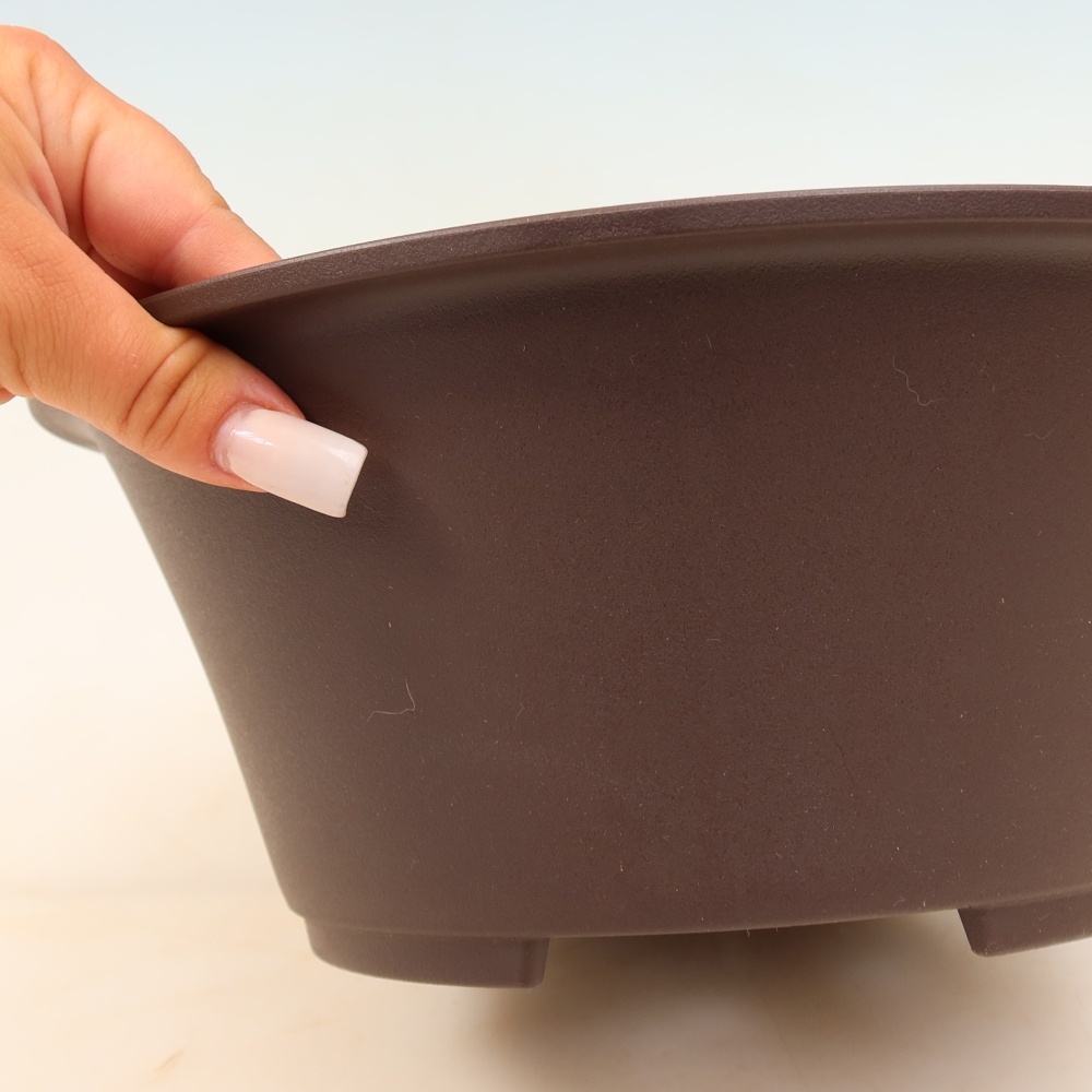 Plastová miska na bonsaje MP-25, hnedá – 26,5 × 26,5 × 11 cm