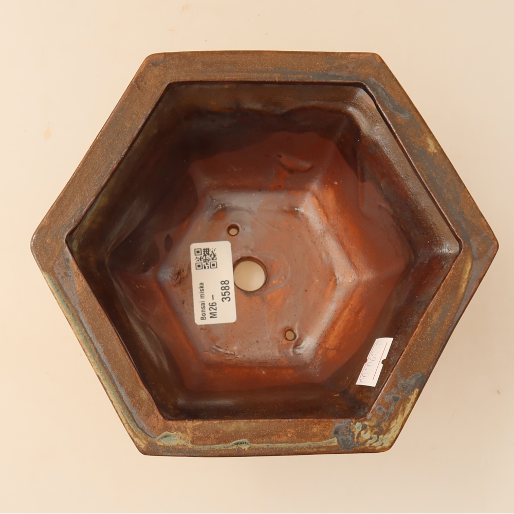 Keramická miska na bonsaje 18,5 x 16,5 x 9 cm, hnedá