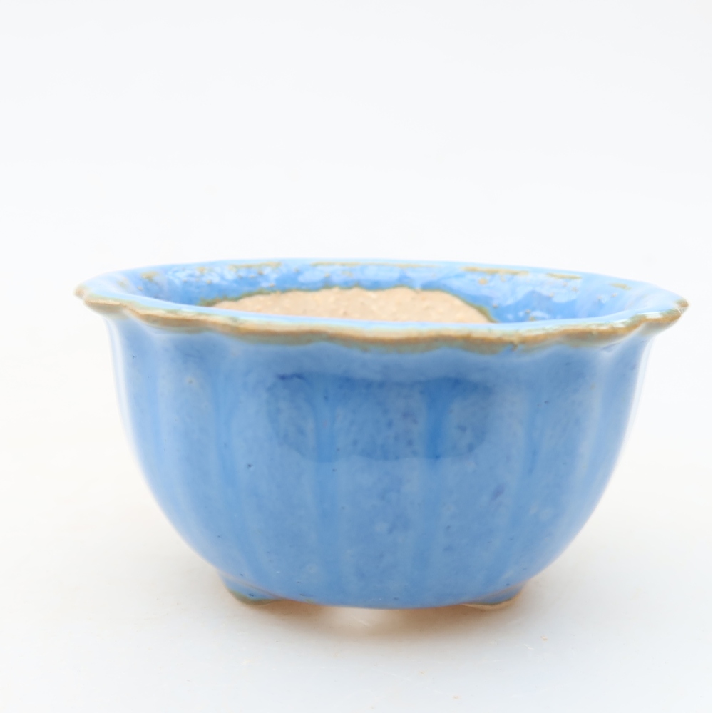 Keramická miska na bonsaje 7 x 7 x 4 cm, farba modrá