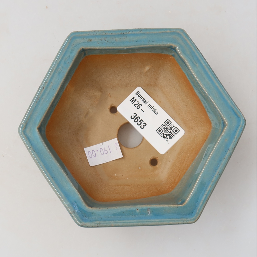 Keramická miska na bonsaje 12 x 10,5 x 4,5 cm, farba modrá