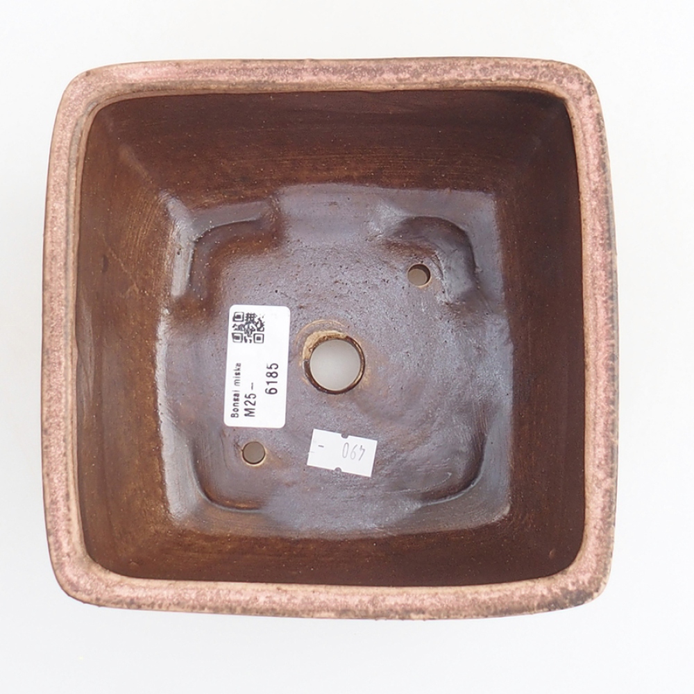 Keramická bonsai miska 16 x 16 x 9 cm, farba ružová