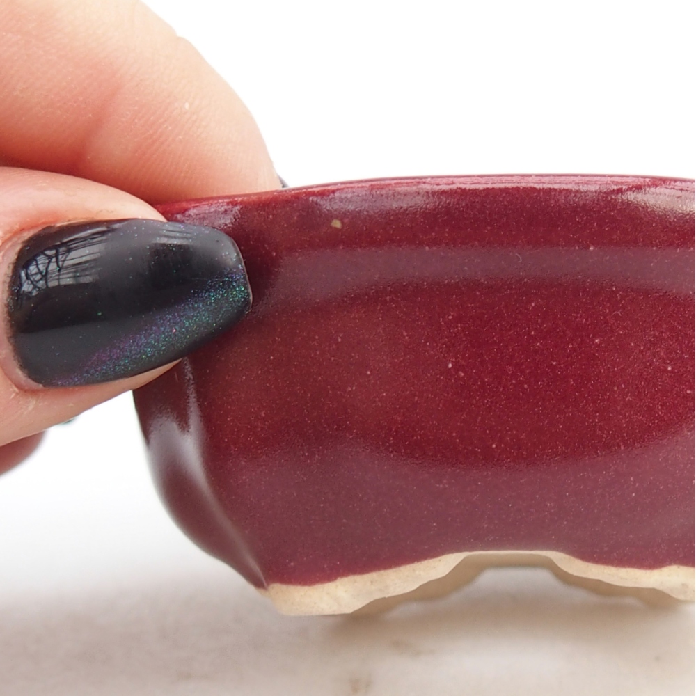 Mini bonsajová miska 6,5 x 6,5 x 3 cm, bordová