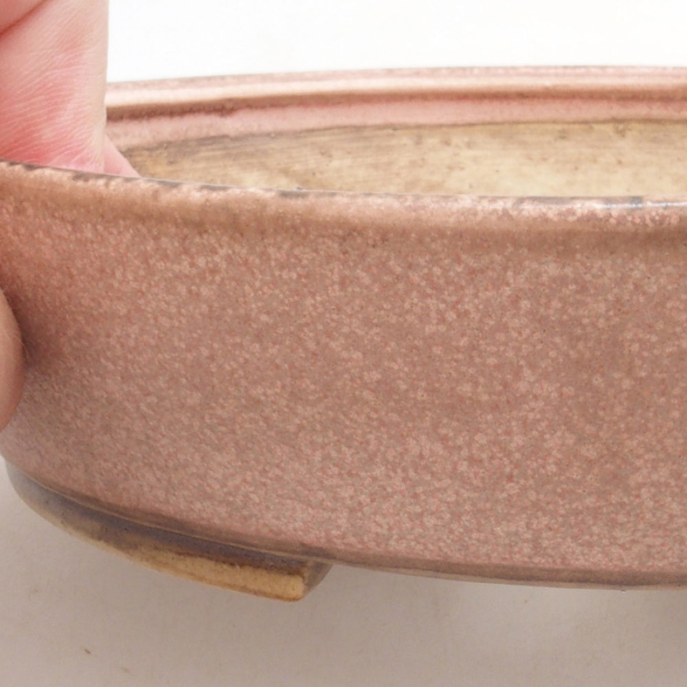 Keramická bonsai miska 18 x 16 x 4 cm, farba ružová