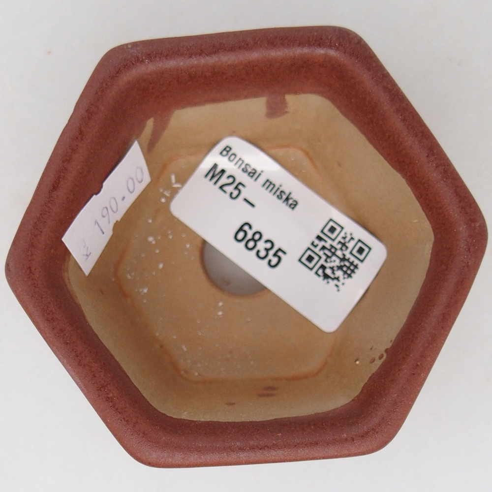 Keramická miska na bonsaje 7,5 x 7 x 4 cm, hnedá